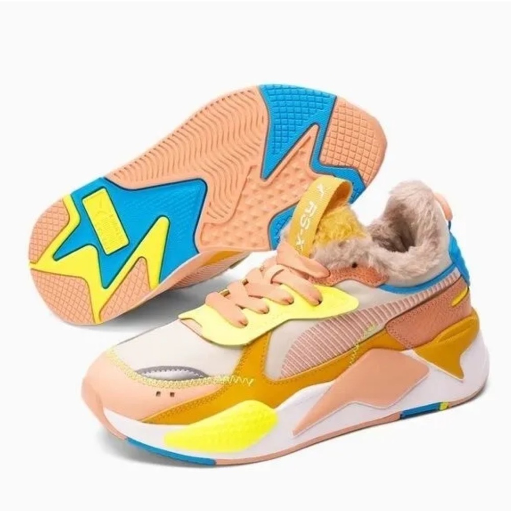 Puma RS-X Cuddle Women's Pastel Parchment-Peach Pink-Ocean Dive Size 8
